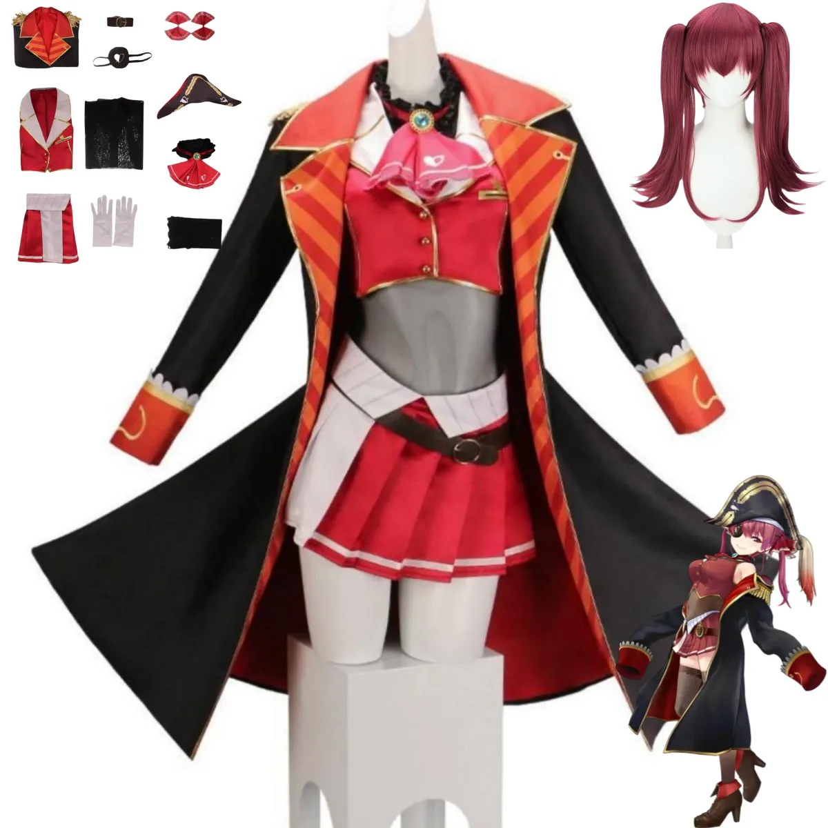 Anime Cosplay Youtube - Virtual YouTuber Houshou Marine Cosplay Costume