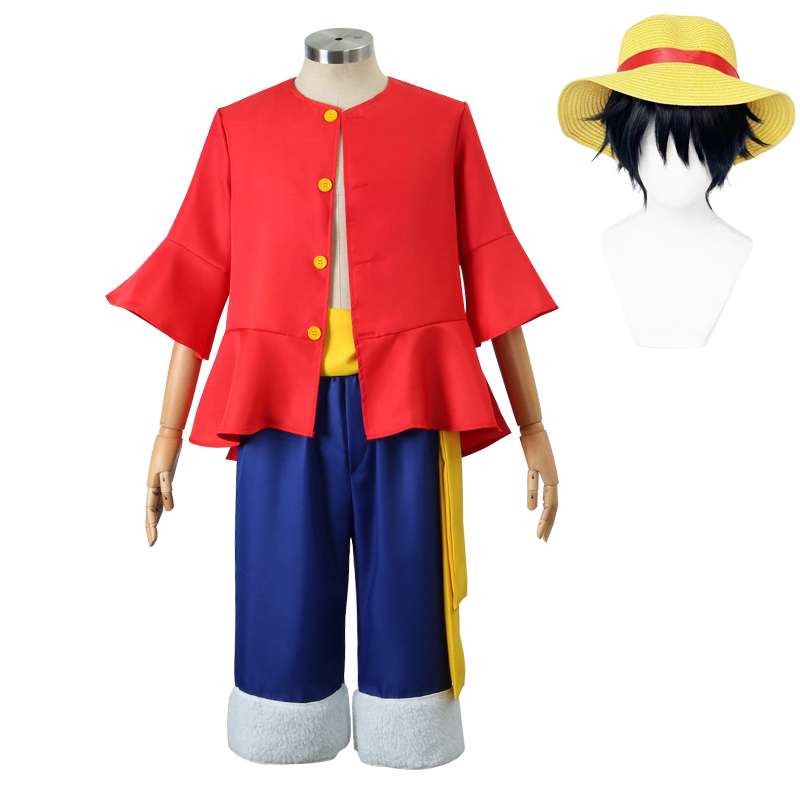 Anime Cosplay Luffy - Luffy Cosplay Costume Hat Wig Anime
