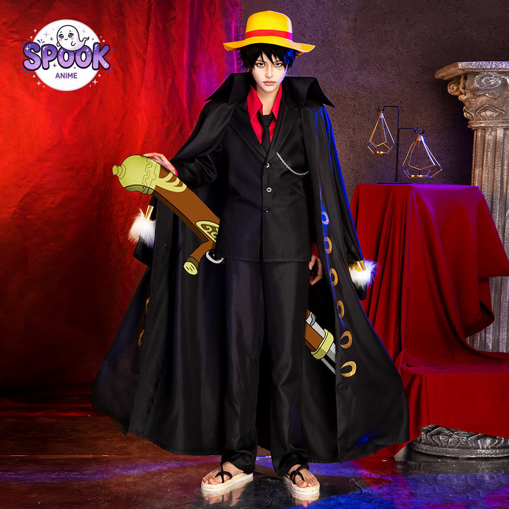 Black Gold Suit Cape Luffy Cos - огляд і ціна Anime Cosplay Luffy