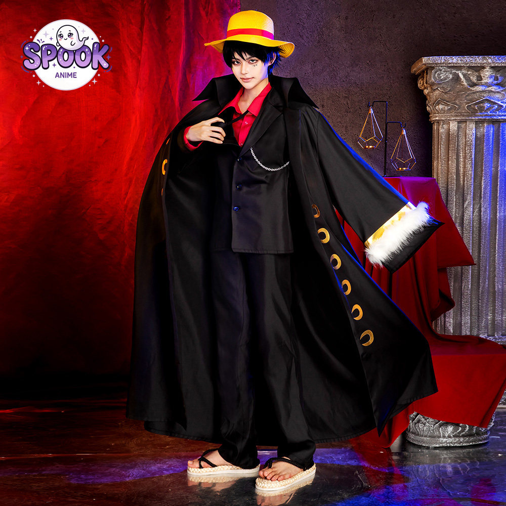 Black Gold Suit Cape Luffy Cos - огляд і ціна Anime Cosplay Luffy
