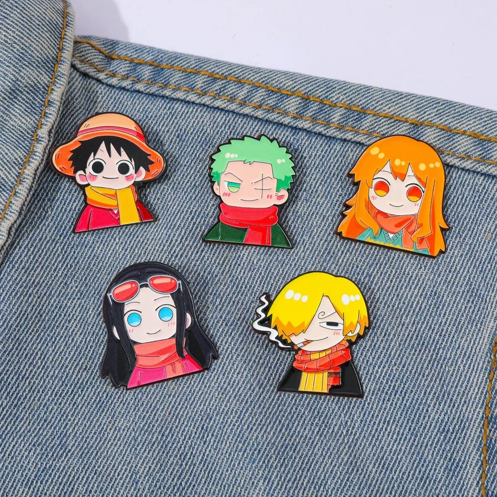 5 Pcs Cute Anime Cartoon Brooc - огляд і ціна Anime Cosplay Luffy