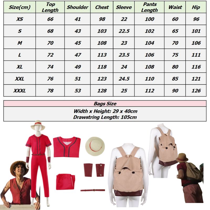 Adult Male Luffy Cosplay Costu - огляд і ціна Anime Cosplay Luffy